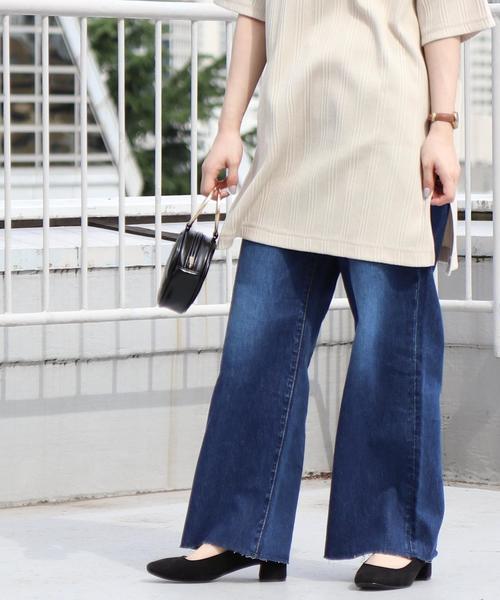 coen（コーエン）の「フレアデニムパンツ（フレイドヘムデニム / ネイビー）（デニムパンツ・レディース・ネイビー・MEDIUM/SMALL/LARGE）」の17枚目の写真