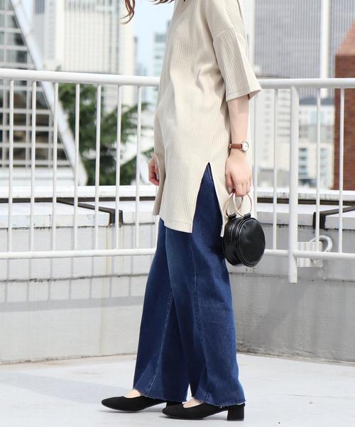 coen（コーエン）の「フレアデニムパンツ（フレイドヘムデニム / ネイビー）（デニムパンツ・レディース・ネイビー・MEDIUM/SMALL/LARGE）」の19枚目の写真