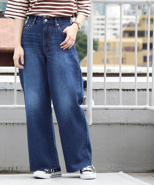 coen（コーエン）の「フレアデニムパンツ（フレイドヘムデニム / ネイビー）（デニムパンツ・レディース・ネイビー・MEDIUM/SMALL/LARGE）」の20枚目の写真