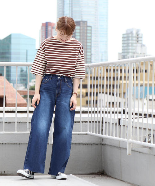 coen（コーエン）の「フレアデニムパンツ（フレイドヘムデニム / ネイビー）（デニムパンツ・レディース・ネイビー・MEDIUM/SMALL/LARGE）」の22枚目の写真