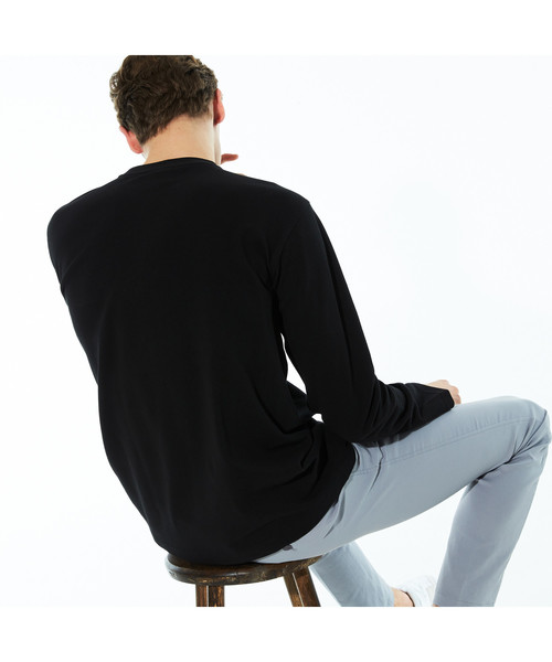 LACOSTE(ラコステ)の「鹿の子地ロングスリーブTシャツ(Tシャツ/カットソー・メンズ・ホワイト/ブラック/ネイビー・2/4/3/5)」の8枚目の写真