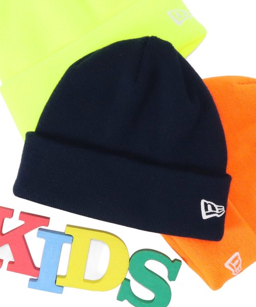 NEW ERA（ニューエラ）の「ニューエラ キッズ ニット帽 カフ NEW ERA KIDS（ニットキャップ/ビーニー・キッズ・ブラック/ブラック×ブルー/ブラック×ブラック/ブラック×ゴールド/ブラック×シルバー/ブラック×ホワイト/ベージュ/ライトピンク/ネイビー/イエロー/オレンジ/ブラウン・FREE）」の9枚目の写真