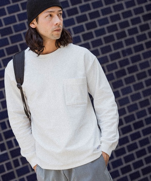 BAYFLOW（ベイフロー）の「10OZワイドL/S TEE（Tシャツ/カットソー・メンズ・ホワイト/ベージュ/ネイビー/オレンジ・SMALL/MEDIUM/LARGE）」の2枚目の写真