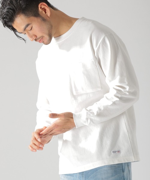 BAYFLOW（ベイフロー）の「10OZワイドL/S TEE（Tシャツ/カットソー・メンズ・ホワイト/ベージュ/ネイビー/オレンジ・SMALL/MEDIUM/LARGE）」の5枚目の写真