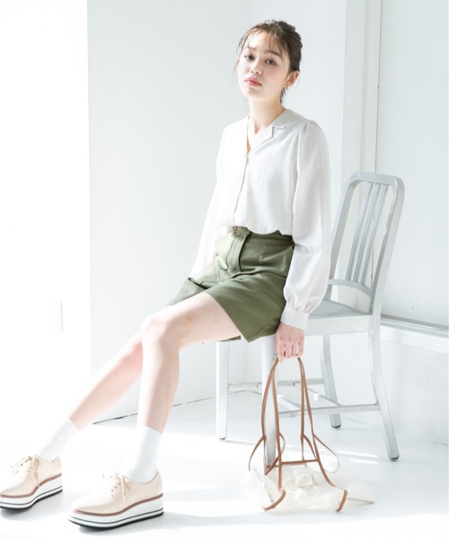 Heather（ヘザー）の「アサコンバミューダショートパンツ　874293（その他パンツ・レディース・ブラウン/ライトベージュ/グリーン系その他・FREE）」の4枚目の写真