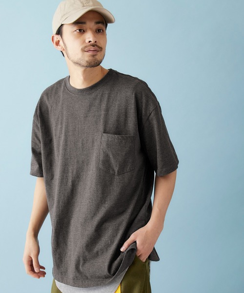 MONO-MART（モノマート）の「レイヤード オーバーサイズ 半袖Tシャツ タンクトップ(アンサンブル) 半袖カットソー+ワッフルタンクトップ 2枚セット（タンクトップ・メンズ・ホワイト/ブラック/ブラウン/ベージュ/オリーブ/チャコール・S/M/L）」の10枚目の写真