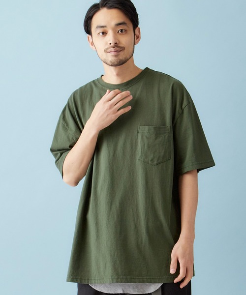 MONO-MART（モノマート）の「レイヤード オーバーサイズ 半袖Tシャツ タンクトップ(アンサンブル) 半袖カットソー+ワッフルタンクトップ 2枚セット（タンクトップ・メンズ・ホワイト/ブラック/ブラウン/ベージュ/オリーブ/チャコール・S/M/L）」の13枚目の写真