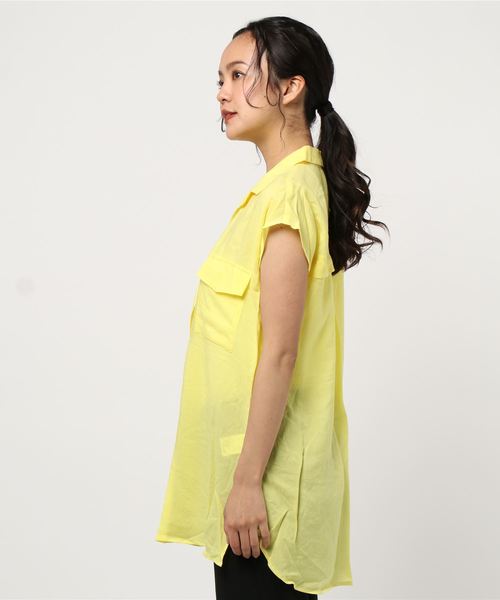 miniyu（ミニュウ）の「munich/スキッパーシャツブラウス（シャツ/ブラウス・レディース・イエロー・ONE SIZE）」の2枚目の写真