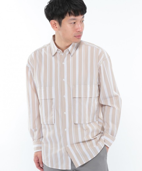 LAKOLE（ラコレ）の「BIGポケットシャツ / LAKOLE（シャツ/ブラウス・メンズ・サックスブルー/ホワイト/ベージュ/ライトベージュ/ブルー・MEDIUM/LARGE）」の3枚目の写真