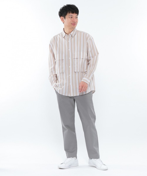 LAKOLE（ラコレ）の「BIGポケットシャツ / LAKOLE（シャツ/ブラウス・メンズ・サックスブルー/ホワイト/ベージュ/ライトベージュ/ブルー・MEDIUM/LARGE）」の9枚目の写真