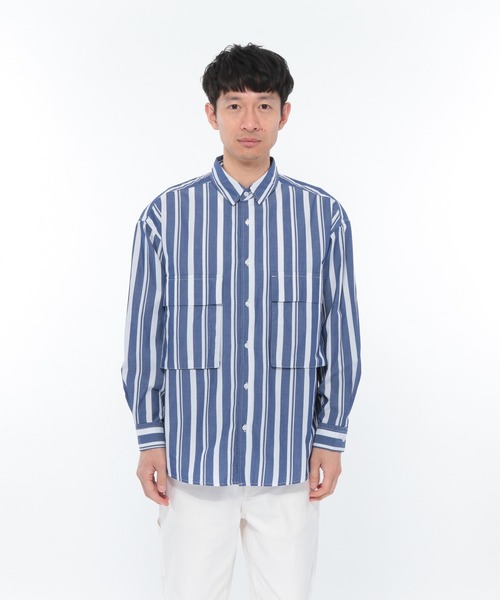 LAKOLE（ラコレ）の「BIGポケットシャツ / LAKOLE（シャツ/ブラウス・メンズ・サックスブルー/ホワイト/ベージュ/ライトベージュ/ブルー・MEDIUM/LARGE）」の12枚目の写真