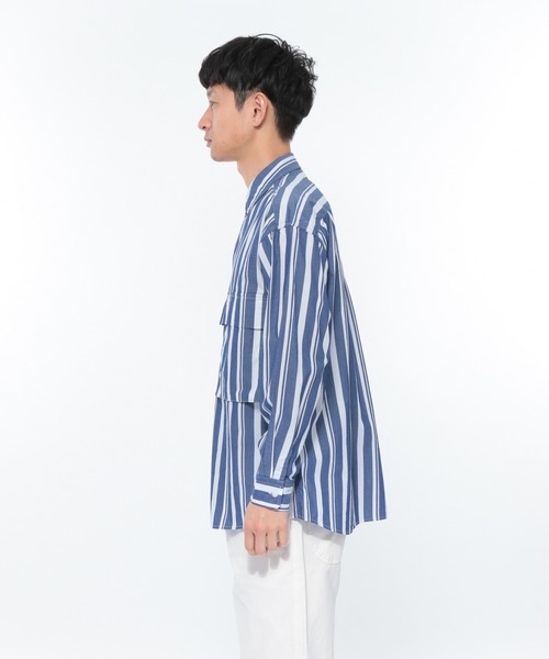 LAKOLE（ラコレ）の「BIGポケットシャツ / LAKOLE（シャツ/ブラウス・メンズ・サックスブルー/ホワイト/ベージュ/ライトベージュ/ブルー・MEDIUM/LARGE）」の13枚目の写真