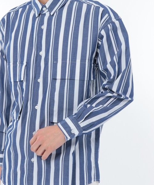 LAKOLE（ラコレ）の「BIGポケットシャツ / LAKOLE（シャツ/ブラウス・メンズ・サックスブルー/ホワイト/ベージュ/ライトベージュ/ブルー・MEDIUM/LARGE）」の17枚目の写真