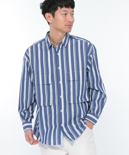 LAKOLE（ラコレ）の「BIGポケットシャツ / LAKOLE（シャツ/ブラウス・メンズ・サックスブルー/ホワイト/ベージュ/ライトベージュ/ブルー・MEDIUM/LARGE）」の22枚目の写真