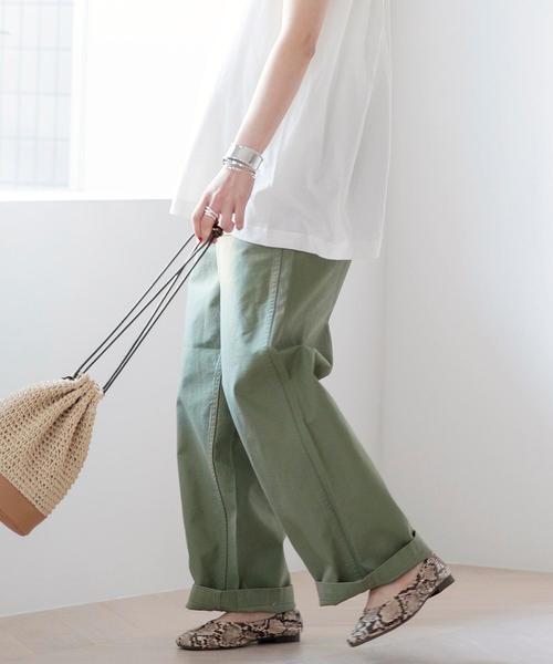 coen(コーエン)の「ベイカーワイドパンツ(その他パンツ・レディース・カーキ/ナチュラル/ブラウン・LARGE/SMALL/MEDIUM)」の3枚目の写真