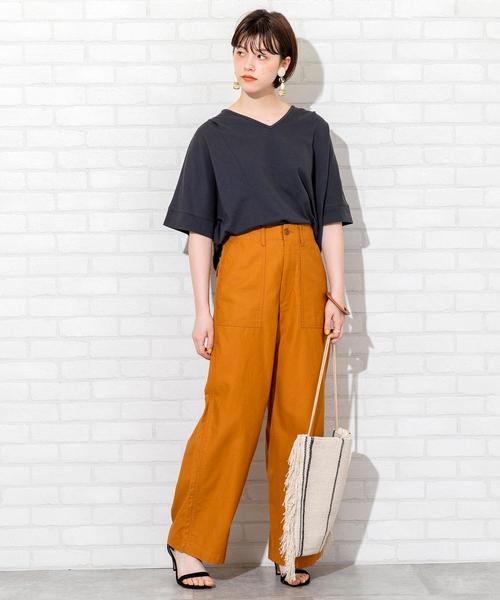 coen(コーエン)の「ベイカーワイドパンツ(その他パンツ・レディース・カーキ/ナチュラル/ブラウン・LARGE/SMALL/MEDIUM)」の14枚目の写真