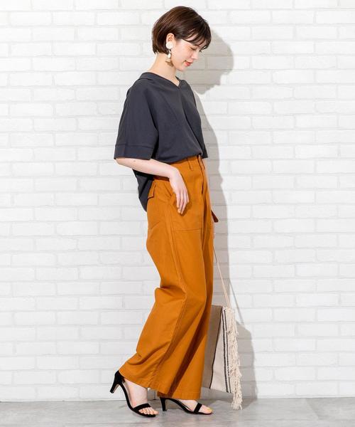 coen(コーエン)の「ベイカーワイドパンツ(その他パンツ・レディース・カーキ/ナチュラル/ブラウン・LARGE/SMALL/MEDIUM)」の13枚目の写真