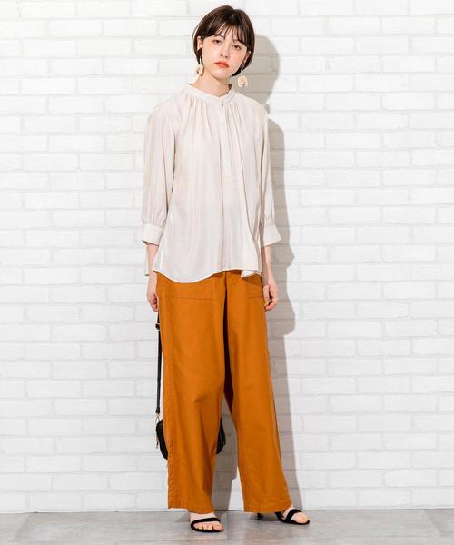 coen(コーエン)の「ベイカーワイドパンツ(その他パンツ・レディース・カーキ/ナチュラル/ブラウン・LARGE/SMALL/MEDIUM)」の12枚目の写真