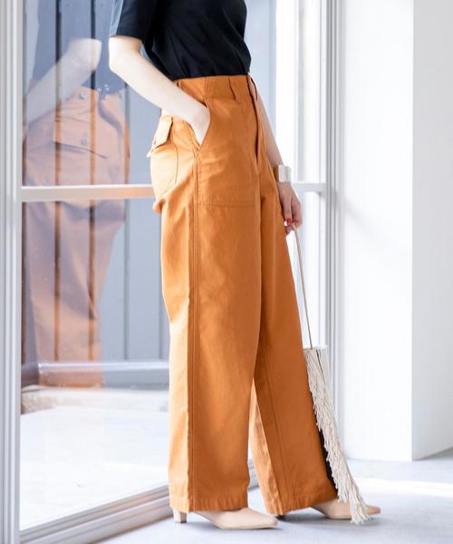 coen(コーエン)の「ベイカーワイドパンツ(その他パンツ・レディース・カーキ/ナチュラル/ブラウン・LARGE/SMALL/MEDIUM)」の11枚目の写真