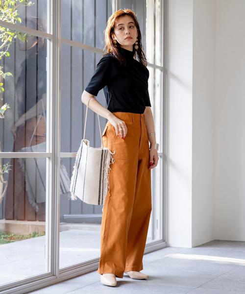 coen(コーエン)の「ベイカーワイドパンツ(その他パンツ・レディース・カーキ/ナチュラル/ブラウン・LARGE/SMALL/MEDIUM)」の9枚目の写真