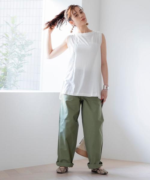 coen(コーエン)の「ベイカーワイドパンツ(その他パンツ・レディース・カーキ/ナチュラル/ブラウン・LARGE/SMALL/MEDIUM)」の19枚目の写真