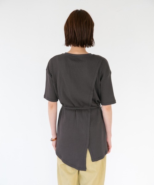 タグ付き新品】lowrysfarm アシメティアードチュニックSS ピンク タグ 