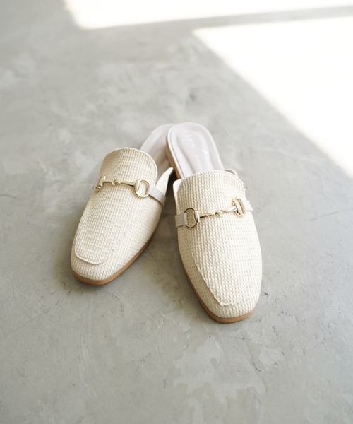 Aunt Marie's（アントマリーズ）の「AUNT MARIE'S ビット付ラフィアミュール（サンダル・レディース・ブラック/ホワイト/ブラウン・M/L）」の17枚目の写真