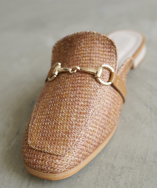 Aunt Marie's（アントマリーズ）の「AUNT MARIE'S ビット付ラフィアミュール（サンダル・レディース・ブラック/ホワイト/ブラウン・M/L）」の13枚目の写真