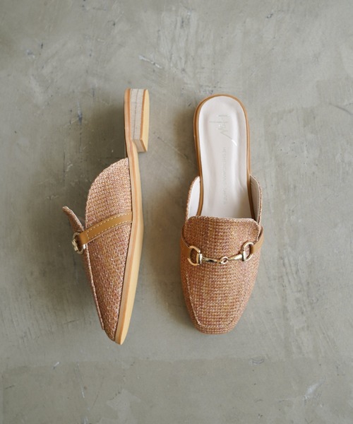 Aunt Marie's（アントマリーズ）の「AUNT MARIE'S ビット付ラフィアミュール（サンダル・レディース・ブラック/ホワイト/ブラウン・M/L）」の21枚目の写真