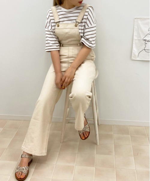 apres jour（アプレジュール）の「デニムサロペット【ZOZOTOWN限定アイテム】（サロペット/オーバーオール・レディース・ブラック/オフホワイト/ダークインディゴブルー・SMALL/MEDIUM）」の2枚目の写真