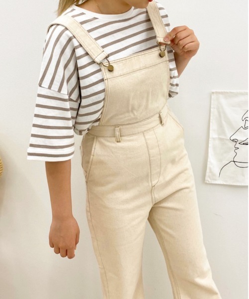 apres jour（アプレジュール）の「デニムサロペット【ZOZOTOWN限定アイテム】（サロペット/オーバーオール・レディース・ブラック/オフホワイト/ダークインディゴブルー・SMALL/MEDIUM）」の4枚目の写真