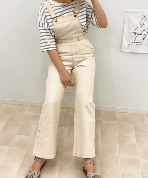 apres jour（アプレジュール）の「デニムサロペット【ZOZOTOWN限定アイテム】（サロペット/オーバーオール・レディース・ブラック/オフホワイト/ダークインディゴブルー・SMALL/MEDIUM）」の7枚目の写真