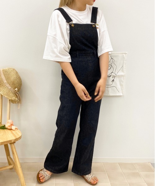 apres jour（アプレジュール）の「デニムサロペット【ZOZOTOWN限定アイテム】（サロペット/オーバーオール・レディース・ブラック/オフホワイト/ダークインディゴブルー・SMALL/MEDIUM）」の10枚目の写真