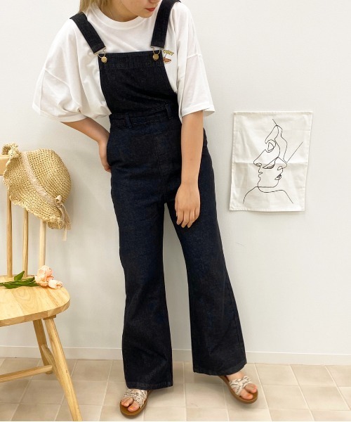 apres jour（アプレジュール）の「デニムサロペット【ZOZOTOWN限定アイテム】（サロペット/オーバーオール・レディース・ブラック/オフホワイト/ダークインディゴブルー・SMALL/MEDIUM）」の11枚目の写真