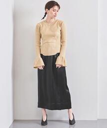 SACRA | ＜SACRA（サクラ）＞サテン ロングスカート(スカート)