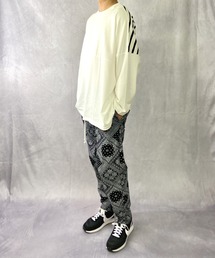 Beno | ミニ裏毛 / バックショルダー ボーダー スイッチ / 裾スピンドル ビッグシルエット Tシャツ / ロンT(Tシャツ/カットソー)