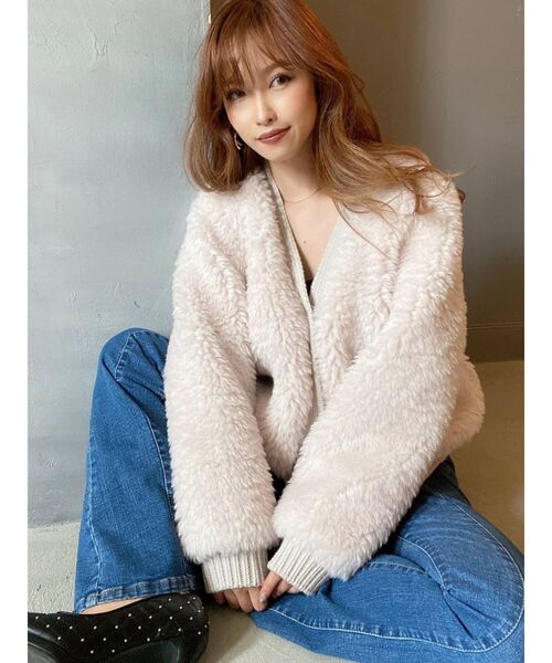 RESEXXY（リゼクシー）の「フェイクファーブルゾン（ブルゾン・レディース・ブラック/オフホワイト/モカ・FREE）」の9枚目の写真