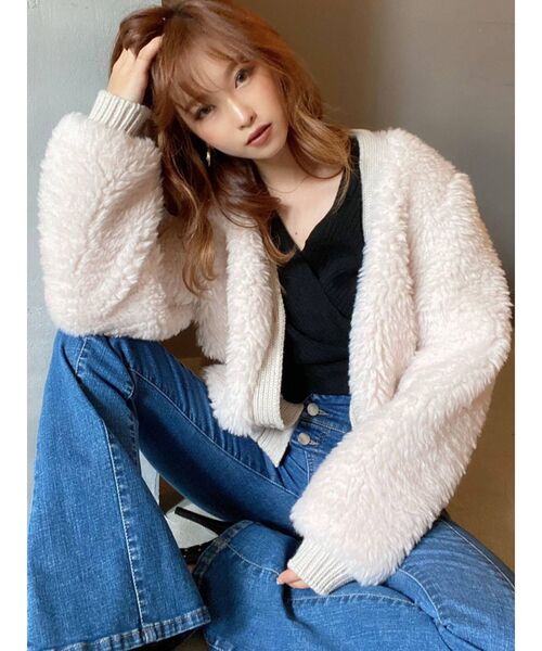 RESEXXY（リゼクシー）の「フェイクファーブルゾン（ブルゾン・レディース・ブラック/オフホワイト/モカ・FREE）」の7枚目の写真