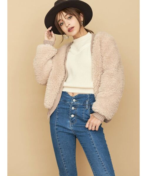 RESEXXY（リゼクシー）の「フェイクファーブルゾン（ブルゾン・レディース・ブラック/オフホワイト/モカ・FREE）」の8枚目の写真