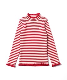 KP | KP（ケーピー）フェザーコットンボーダーハイネックニット（100-130cm）(ニット/セーター)