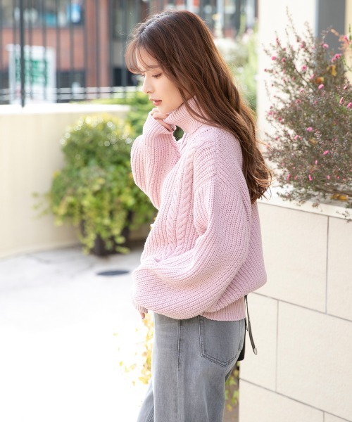 VICKY（ビッキー）の「ケーブル編みタートルネックニット（ニット