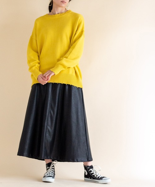ottilie(オティーリエ)の「フェイクレザーフレアーSK(スカート・レディース・ブラック/ブラウン・FREE)」の18枚目の写真