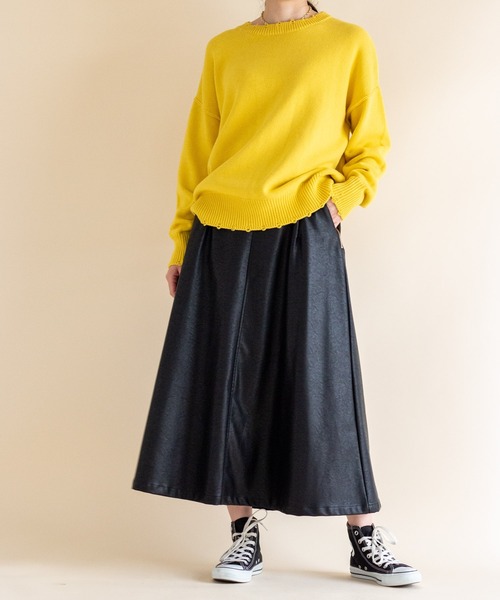 ottilie(オティーリエ)の「フェイクレザーフレアーSK(スカート・レディース・ブラック/ブラウン・FREE)」の19枚目の写真