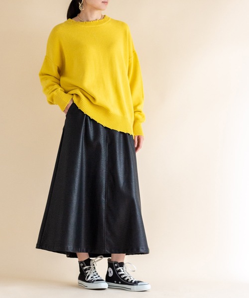 ottilie(オティーリエ)の「フェイクレザーフレアーSK(スカート・レディース・ブラック/ブラウン・FREE)」の21枚目の写真