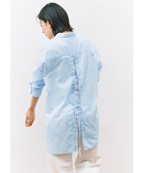 avecmoi（アヴェクモワ）の「【佐藤かなさんプロデュース】 アヴェクモワ　後ろ開きリボンシャツ〈サックス〉（シャツ/ブラウス・レディース・サックスブルー・LARGE/MEDIUM/X-LARGE/SMALL）」の8枚目の写真