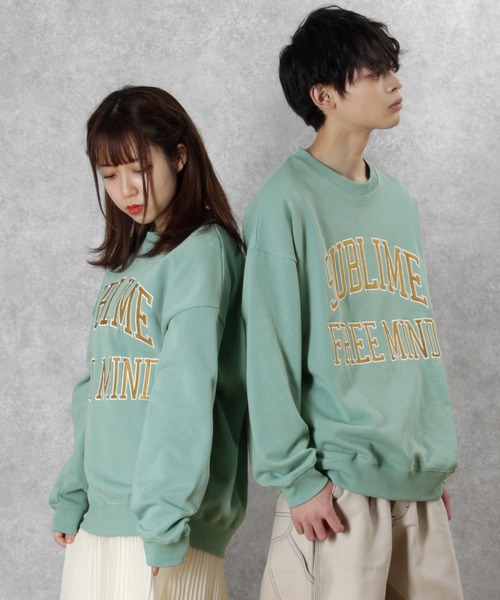 make a ray!（メイク ア レイ！）の「カレッジロゴ  オーバーサイズ スウェット（スウェット・メンズ・チャコールグレー/ベージュ/ブルーグレー/ホワイト系その他/キナリ・M/L）」の14枚目の写真