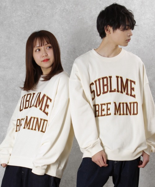 make a ray!（メイク ア レイ！）の「カレッジロゴ  オーバーサイズ スウェット（スウェット・メンズ・チャコールグレー/ベージュ/ブルーグレー/ホワイト系その他/キナリ・M/L）」の12枚目の写真