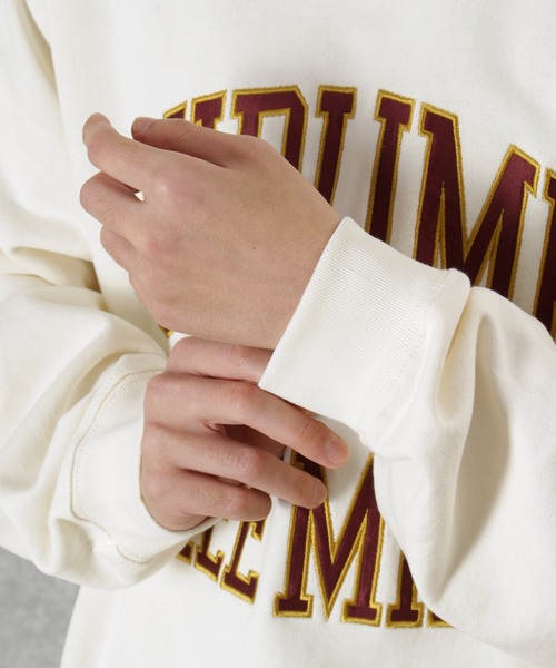 make a ray!（メイク ア レイ！）の「カレッジロゴ  オーバーサイズ スウェット（スウェット・メンズ・チャコールグレー/ベージュ/ブルーグレー/ホワイト系その他/キナリ・M/L）」の18枚目の写真