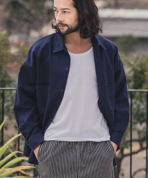 CAMBIO(カンビオ)の「ms4611-Military Super Big Shirts シャツ(シャツ/ブラウス・メンズ・ベージュ/オリーブ/ネイビー・L/M)」の1枚目の写真