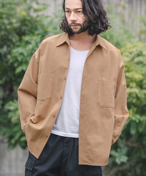 CAMBIO(カンビオ)の「ms4611-Military Super Big Shirts シャツ(シャツ/ブラウス・メンズ・ベージュ/オリーブ/ネイビー・L/M)」の4枚目の写真